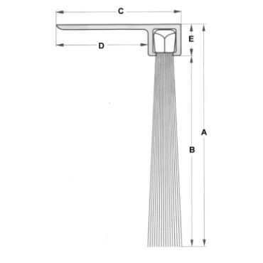 50/25mm 1m Borstlist Alu.