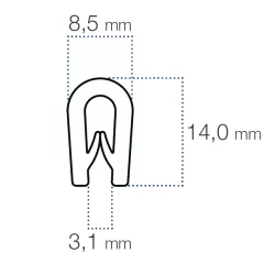 Kantlist Vit 1,5-2mm PVC