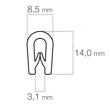 Kantlist Vit 1,5-2mm PVC