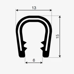 Kantliste 6-8mm Sort